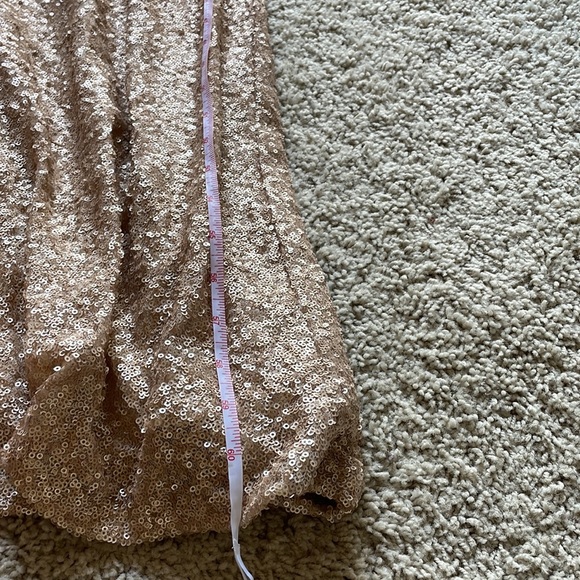 Sorrella Vita size 12 champagne colored sequin floor length gown - Picture 10 of 12